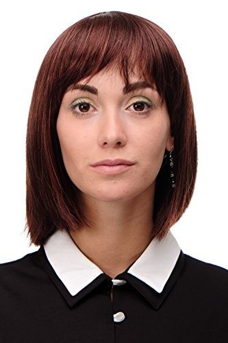 WIG ME UP- peluca de mujer Paje Bob pelo liso castaño rojizo mezcla de marrón medio y castaño caoba corte tipo Bob 25 cm 7803-3003