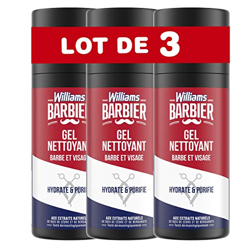 Williams Barbier Gel limpiador hidratante y purificante 150 ml – Lote de 3