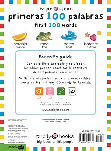 Wipe Clean: First 100 Words Bilingual