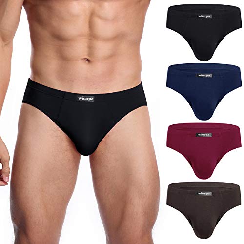 wirarpa Slip Microfibra Hombre Modal Ropa Interior Briefs Calzoncillo para Hombre Pack de 4 Multicolor Tamaño L