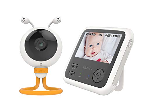 Wisenet 8801089158802 BabyView Eco Flex SEW-3048W con Pantalla de 4,3", cámara HD, 7 Canciones de Cuna y Sonidos Blancos pre-programadas