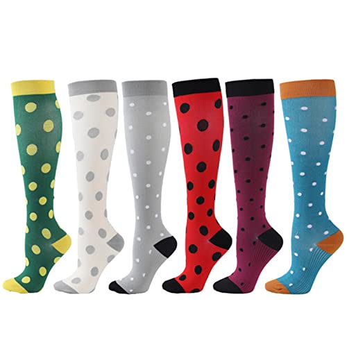 WLBQ Compression Socks Adult Sports Socks Elastic Socks Compression Socks,6 Double Packs,S/M