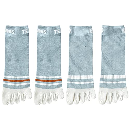 WLBQ Five Finger Socks Women's Middle Tube Socks Boat Socks Pure Cotton Bottom Toe Socks,[4 Pairs of Packs],【One Size】