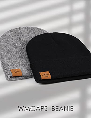 Wmcaps Gorro Hombre, Gorros de Punto Hombre Mujer Unisex Slouch Cráneo Sombreros, Diseño Clásico Moderno y Suave (Gris)