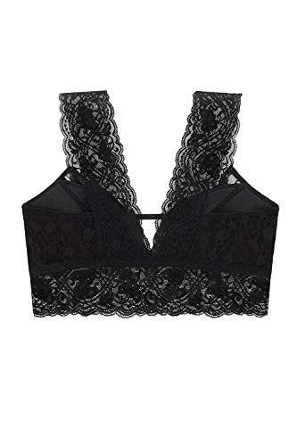 Wonderbra Sexy Plunge Bralette Sujetador, Negro (Noir 001), Large para Mujer