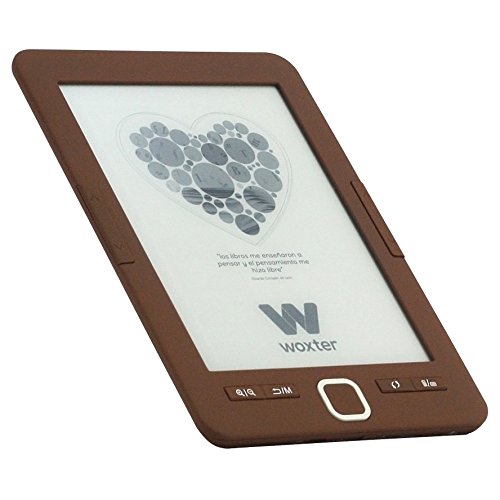Woxter E-Book Scriba 195 Chocolate - Lector de libros electrónicos 6" (1024x758, E-Ink Pearl pantalla más blanca, EPUB, PDF) Micro SD, Guarda más de 4000 libros, Textura engomada, color chocolate
