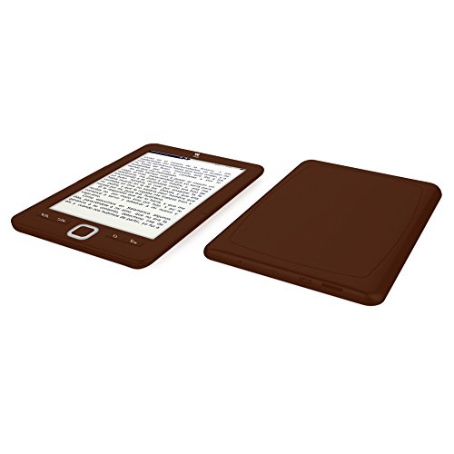 Woxter E-Book Scriba 195 Chocolate - Lector de libros electrónicos 6" (1024x758, E-Ink Pearl pantalla más blanca, EPUB, PDF) Micro SD, Guarda más de 4000 libros, Textura engomada, color chocolate