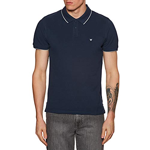 Wrangler Pique Camisa Polo, Azul (Navy 114), Small para Hombre