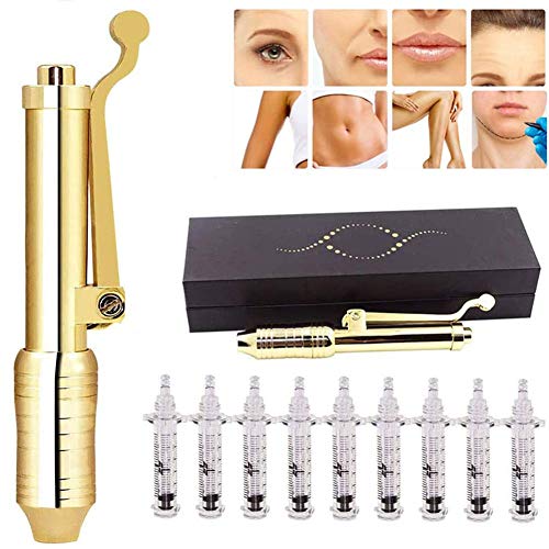 WRQ 0,3 Ml Hyaluron Pen, Alta Presión Ácido Hialurónico Pen Atomizador Cara Lip Filler Inyector Anti-Arrugas Dispositivo Reducir Las Manchas Restaurar La Piel Elasticidad (con 10 Ampollas)