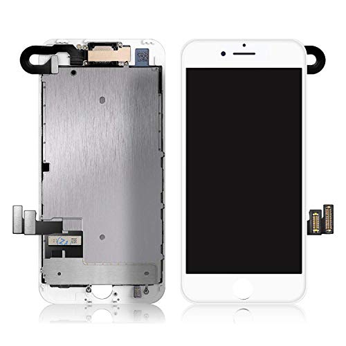 Xlhama Pantalla Completa para iPhone 8 Blanco (4,7 Pulgadas) con Cámara Frontal,Sensor de proximidad,Altavoz de Hoja de Vidrio Herramientas de reparación y Protector de Pantalla Blanco