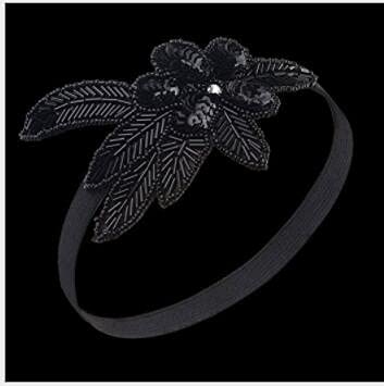 XLKJ 1920 Diadema de Flor, Diadema de Cuentas para Mujer de los Años 20 Banda de Pluma Disfraz Gatsby Accesorio (Estilo de Flor)