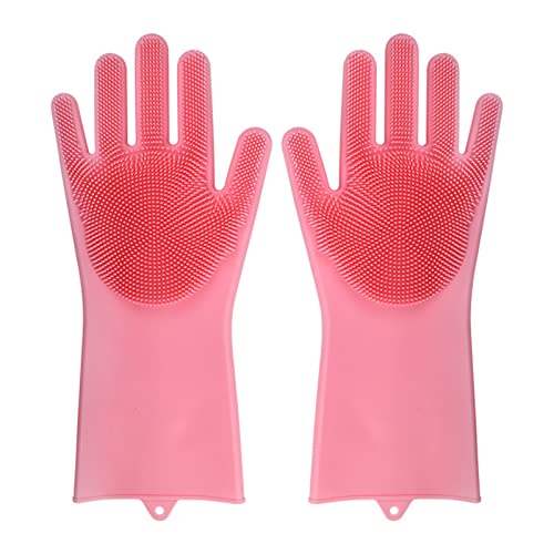 XMYINGWEI Guantes de Lavado Lavavajillas Limpieza Guantes Mágico Silicona Goma Esponja Guante Scrubber Cocina Cocina Limpieza Herramientas Dropshipping Cocina (Color : Pink)