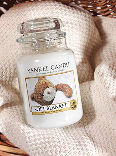 Yankee Candle 1205398 - Vela pequeña aromática en tarro a manta suave, color blanco