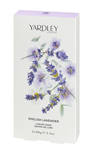 Yardley Londres Inglés Lavanda Jabón de lujo de 3 x 100 g, paquete de 3