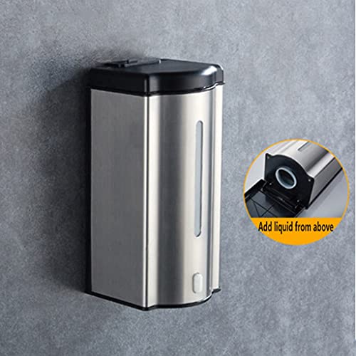 YBYP dispensador de jabón baño Dispensador de jabón de Montaje en Pared automático Bomba de jabón de Acero Inoxidable Dispensador de jabón de inducción Dispensador de jabón Baño (Color : Gray-A)