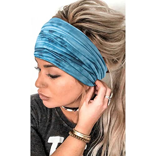 Yean Boho, diademas de teñido anudado, anchas, transpirables, para el pelo, para mujeres y niñas (paquete de 4)