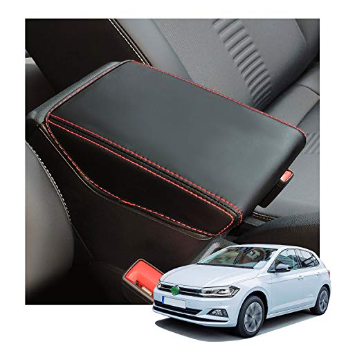 YEE PIN V W Polo MK6 / Seat Ibiza Typ 6F Hatchback/Seat Arona SUV Reposabrazos Caja Cuero Cubierta, Apoyabrazos de Consola Central Funda de Protección de Superficie Interior Accesorios