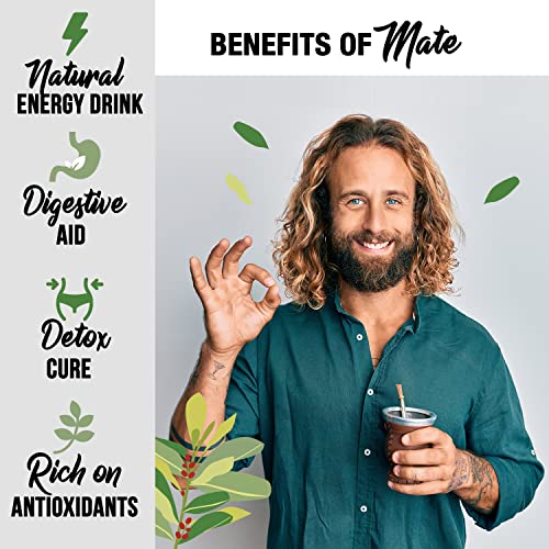 YERBA MATE ECOLOGICA 1Kg | Yerba Mate Verde No Torrefactado, Hojas, Sin tallo y no Polvoriento | Bebida Energética y Detox