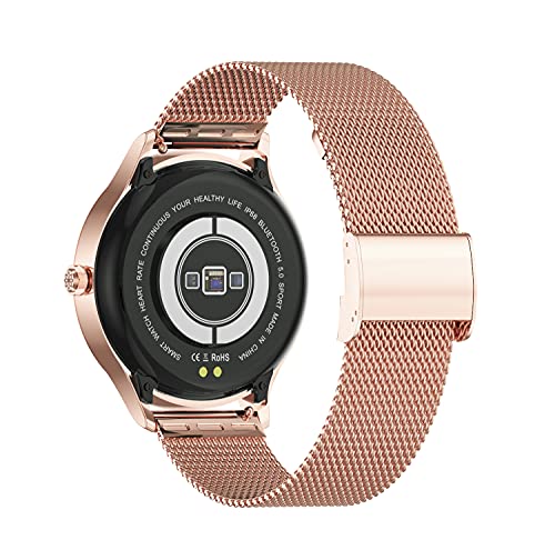 YGRY Correa de Reloj para Reloj Inteligente, Metal Watch Strap de Malla de Acero Inoxidable de 18 mm / 20 mm / 22 mm Pulseras de Repuesto de liberación rápida para Hombres y Mujeres (22 mm, Oro Rosa)