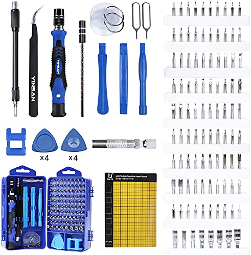 YINSAN 120 en 1 Juego de Destornilladores de Precisión con Magnetizador, Kit de Herramientas de Reparación de Bricolaje Profesional para iPhones, Laptops, Teléfono, Xboxs, Gafas, Reloj, Cámara, TV ect