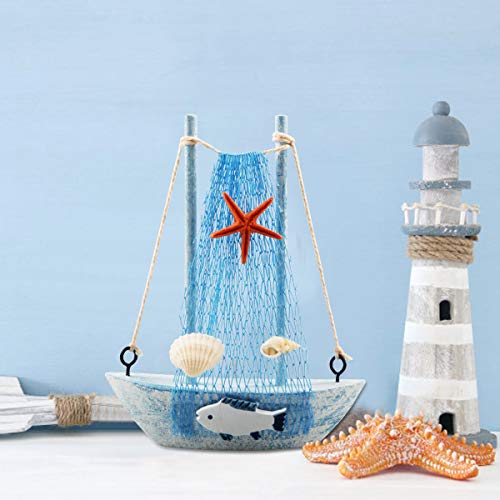 YIYA 4PCS Mini Velero Modelo Decoración Náutico Velero Decoración para Oficina Dormitorio Decoración de Escritorio Tema Náutico Decoración del Hogar, Azul Cielo