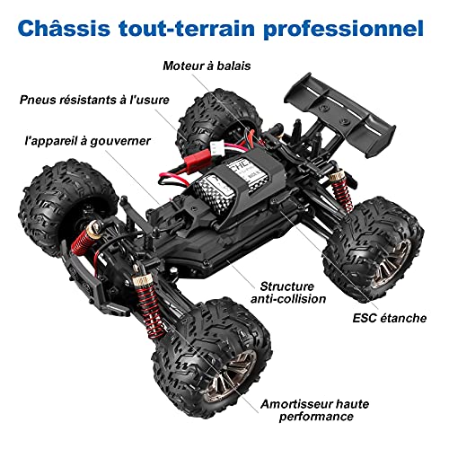 YONCHER YC100 Coche Teledirigido, 1:20 Offroad 4WD RC Coche con 30+ Kmh, 2.4GHz Crawler Camiones de Control Remoto Juguete con 2 Baterías 40min Tiempo de Juego, Regalo para Niños y Adultos