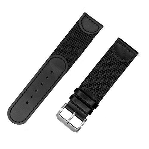 yqi Hombres de Piel de Cuero y Nylon Correa de Reloj de la OTAN Swiss-Army Estilo Reloj Banda