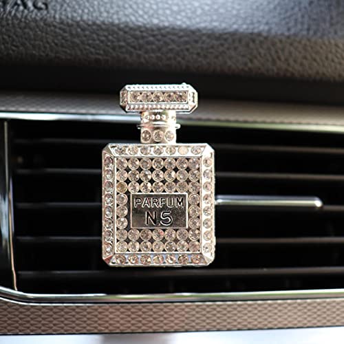 YTTS Decoración de Botella de Perfume de Diamante para ambientador de Clip de ventilación de Aire de Coche en decoración Interior de Coche difusor de Aroma Accesorios de Coche