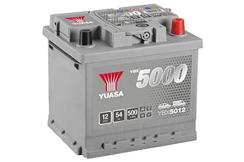 Yuasa YBX5012 Elevado Actuación Batería, 12V, 54Ah, 500A, 207mm x 175mm x 190mm, Plata