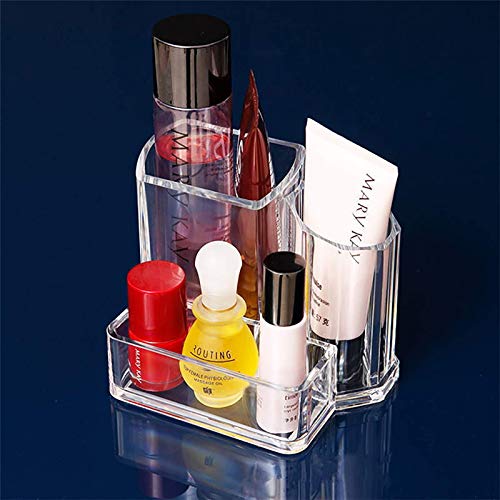 YUNLILI Caja de Almacenamiento de Compartimiento cosmético Transparente Multifuncional 3 para cepillos de Dientes Joyas Maquillaje Pincel Lápiz Labial Tijeras y Tarjeta de Visita