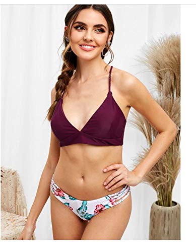 Yutdeng Bikini Mujer Sexy Conjunto Verano Sexy Push Up Ropa De Playa Bikini de Triángulo Estampado Bohemio Dividido BañAdores con Relleno Tops y Braguitas Mujer Brasileños Bikinis