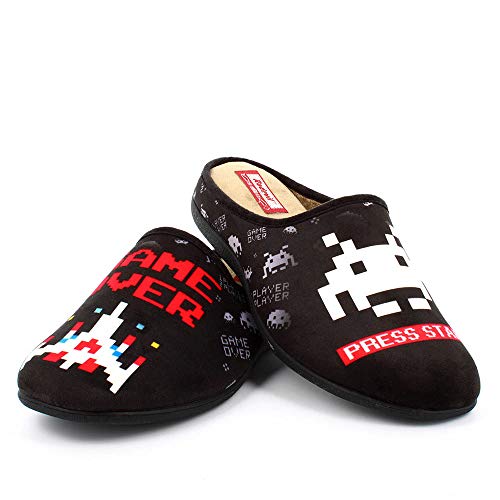 Zapatillas inspiradas en Space Invaders cómodas Andar por casa - Gamer Retro (Numeric_44)