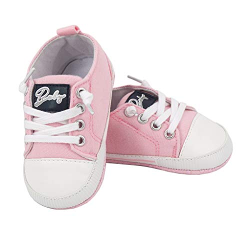 Zapatos para bebé Auxma La Zapatilla de Deporte Antideslizante del Zapato de Lona de la Zapatilla de Deporte para 3-6 6-12 12-18 M (3-6 M, Rosado)