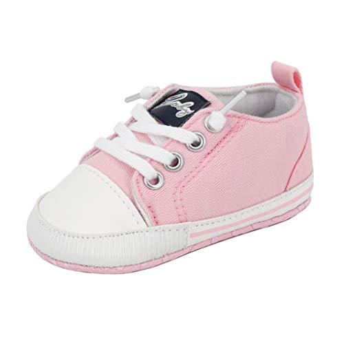 Zapatos para bebé Auxma La Zapatilla de Deporte Antideslizante del Zapato de Lona de la Zapatilla de Deporte para 3-6 6-12 12-18 M (3-6 M, Rosado)