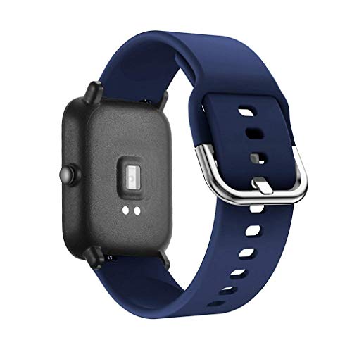 ZEHENG Correas de Reloj de Repuesto de Silicona para Xiaomi Huami Amazfit Bip Youth Watch (Azul Oscuro, 20mm)