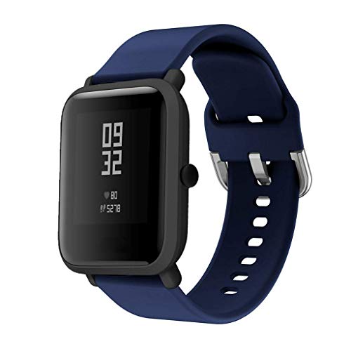 ZEHENG Correas de Reloj de Repuesto de Silicona para Xiaomi Huami Amazfit Bip Youth Watch (Azul Oscuro, 20mm)