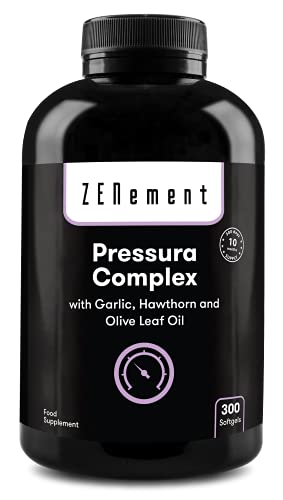 Zenement | Pressura Complex, con Aceite de Ajo, Espino Blanco y Hojas de Olivo, 300 Softgels | Para la Tensión y la Salud Cardiovascular | 100% Ingredientes Naturales, Sin Aditivos, Libre de Soja