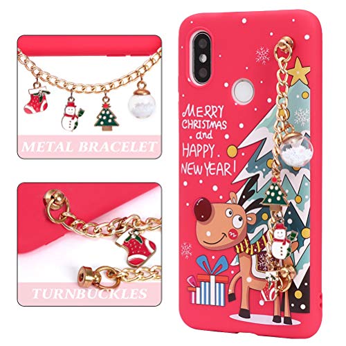 ZhuoFan Navidad Funda para Xiaomi Redmi Note 7/7 Pro Cárcasa Silicona con Dibujos 3D Navidad Diseño Ultrafina TPU Antigolpes de Protector Piel Pulsera Case para Xiaomi Redmi Note 7/7 Pro, Navidad