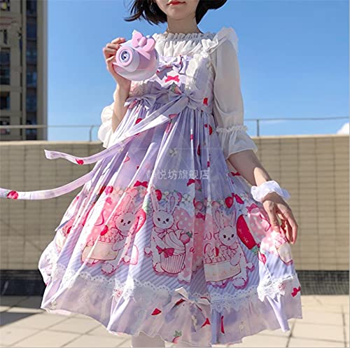 ZYONG Verano jsk Dulce Fresa Vestido Lolita Rosa niña Lolita op