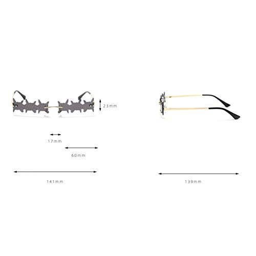 ZZOW Gafas De Sol con Forma De Cuerda De Cáñamo Rectangulares Únicas A La Moda para Mujer, Gafas De Sol Clásicas Sin Montura De Océano Transparente para Hombres, Sombras Uv400