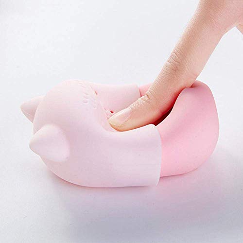 1 soporte para esponja de maquillaje, bonito gato, esponja de silicona, funda de viaje para batidora de maquillaje (rosa)