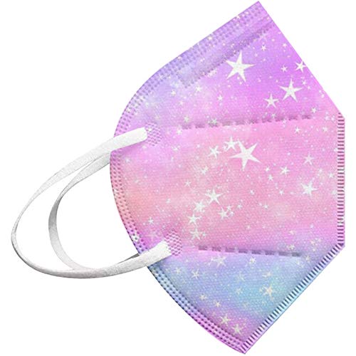 10/25/50/100 Unidades Unisex Niños Desechables Infantil de Filtro de Elásticos Bufanda Moda Universal 5 Capa Elástico Earloop Neckerchief Chal Bandanas Para 2-10 años-原文 Estrellas moradas (25 Piezas)