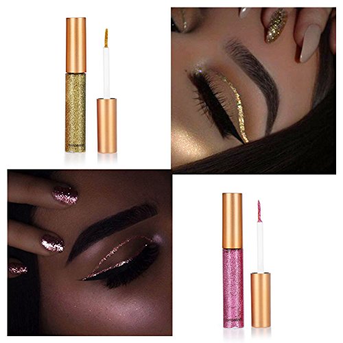 10PCS Glitter Liquid Eyeliner Eyeliner brillante de larga duración Liquid High Pigmented Sparkling Metallic Eye Shadow Pen Pen Eye Sombra de ojos Highlighter Liquid