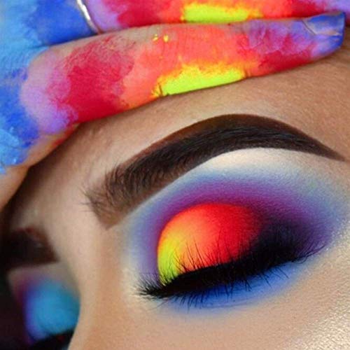 12 colores/caja polvo de sombra de ojos suelto, pigmento de neón fluorescente paleta de maquillaje brillo sombra de ojos cara pintura corporal pintura artesanía uñas arte cosméticos