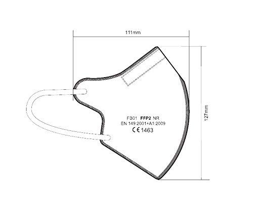 20 Mascarillas FFP2/KN95 Colores Talla Pequeña Small Homologadas Certificación CE sin Válvula de 4 Capas, Máscara Protectora de Polvo, Mascarilla de Protección con Filtros de Calidad BFE≥94, 20 Piezas