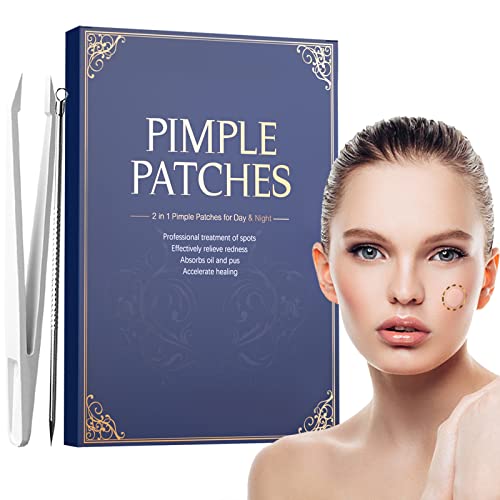 252 piezas de Parches Acne para Espinillas, uso Diurno y Nocturno, 2 en 1, Parch Hidrocoloid Acne Invisibles, Pegatinas para Tratamiento de Manchas, Parche de Curación Eficaz Para Granos (8mm&12mm)