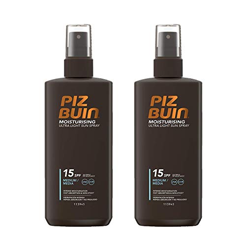 2x Piz Buin Spray solar hidratante ultraligero LSF15 Spray solar de 200ml cada uno