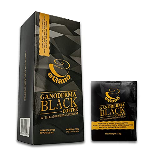 3 cajas de eGano Ganoderma Black Coffee - Café instantáneo con extracto de Ganoderma Lucidum (30 sobres x 3,5 g / caja)