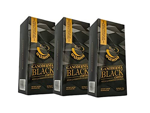 3 cajas de eGano Ganoderma Black Coffee - Café instantáneo con extracto de Ganoderma Lucidum (30 sobres x 3,5 g / caja)