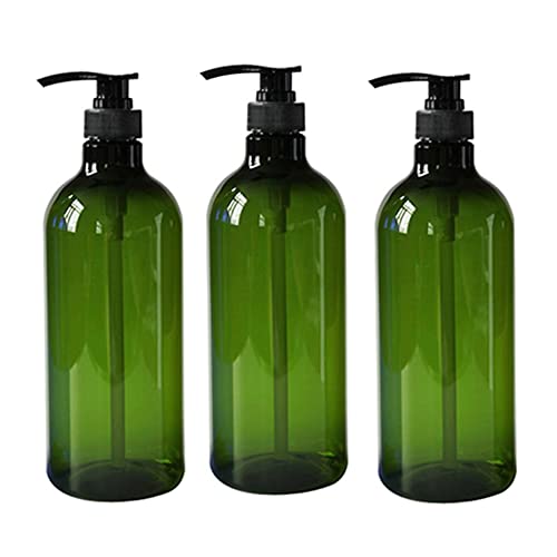 3 Piezas Botellas Vacías de Gran Capacidad, 1000ml Dispensador de Jabón Rellenable Reutilizable Botella de Champú para Loción, Gel de Ducha, Jabón de Manos